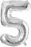 CHPN Folieballon 5 jaar Heliumballon 70CM Cijferballon Zilver