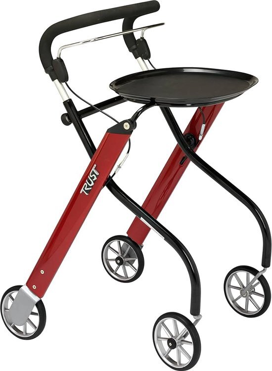 Trust Let’s Go rollator voor binnen inclusief afneembaar dienblad rood