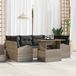 vidaXL Tuinbank Set 7-delig Grijs Polyrattan