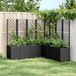 Maison Exclusive jardinière avec treillis, noir, 160x160x140 cm, plastique PP