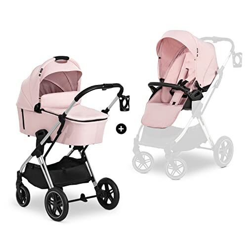 hauck Kinderwagen Vision X Set Silver Melange Rose roze