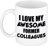 Bellatio Decorations Love my awesome former colleagues - cadeau koffiemok - drinkbeker - 300 ml - afscheid werk - pensioen - kado