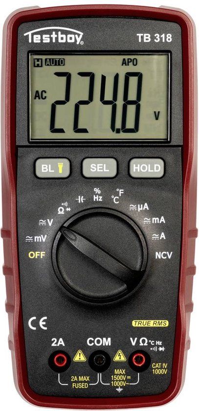 Testboy TB 318 Multimeter Digitaal CAT IV 1000 V