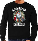 Bellatio Decorations Shoppartners Bv Foute Kerst sweater / Kerst trui Dont fuck with Santa zwart voor heren - Kerstkleding / Christmas outfit L