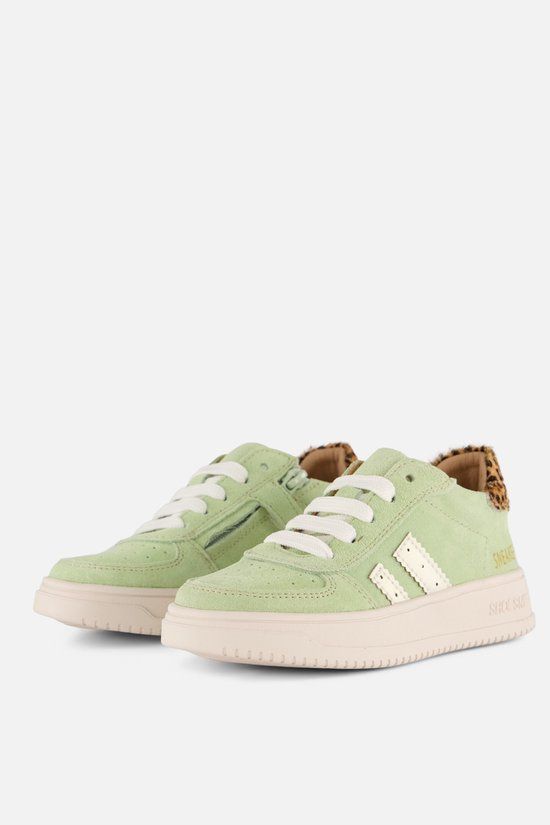 Shoesme Groene Sneaker - Sneakers Kinderen - Meisjes - Green Leopardo - Ponyhair - Maat 28