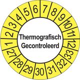 Merkloos / Sans marque Ricard Keuringsstickers Thermografisch Gecontroleerd 2027 | 50 stuks, Ø 35 mm | Buiten Geel