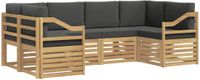 vidaXL - Buiten - bank - set - 6 - st - Wit - en - antracietkleurig - Polyester