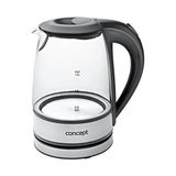 CONCEPT RK4900 Bouilloire en verre, 1,2 L, 1630 W, Acier inoxydable/Verre