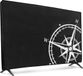 kwmobile housse TV pour TV 24" - Housse de protection pour téléviseur - Design boussole vintage blanc / noir