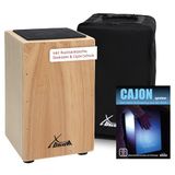XDrum Cajon Primero Natur incl. Cajonschool en Tas, Body: linde, Gewicht: 3