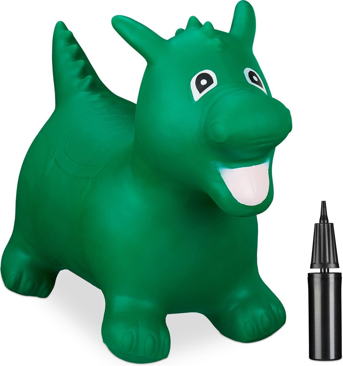 Relaxdays springdier draak - skippydier dino - skippybal dier - bpa-vrij - tot 80 kg - groen