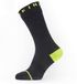SealSkinz Waterproof All Weather Mid Length Sock Hydrostop Fietssokken - Maat XL(47-49) - Zwart/Neon geel