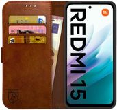 Rosso Element Wallet Book Case voor Xiaomi Redmi 15 4G - Bruin