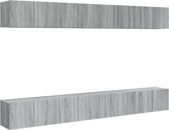 vidaXL Tv-meubelen 8 st 60x30x30 cm bewerkt hout grijs sonoma eiken