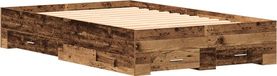 vidaXL Bedframe met lade en opslag Oud Hout 120 x 200 cm Bewerkt hout