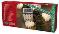 Konstsmide Decoratieve led-lichtketting, witte papieren dennenbomen, 12 warmwitte diodes, 24 V binnentransformator, transparante kabel - 3197-103