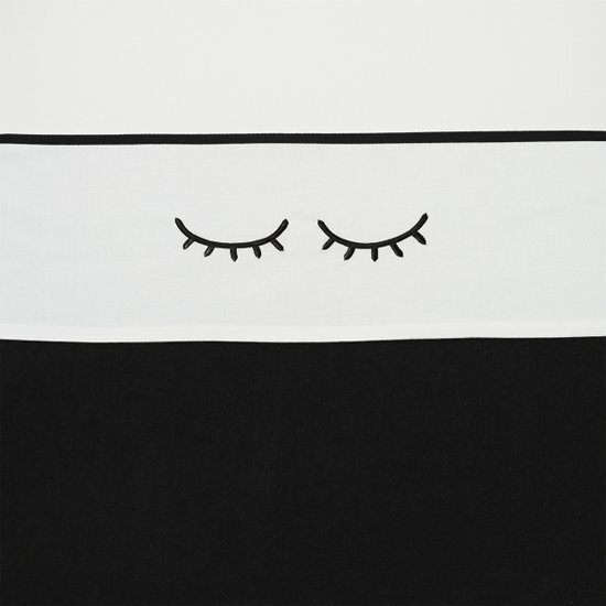 Meyco ledikantlaken Sleepy eyes zwart 100 x 150 cm wit
