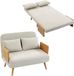Homcom canapé-lit - Chenille (100% polyester) - 103 x 78 x 82 cm - Crème