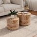 Merkloos Salontafels Set - Nesttafels Rond - Woonkamer Decoratie - Ruimtebesparend Ontwerp - Ø48 en 38 cm - Natuurlijk Hout