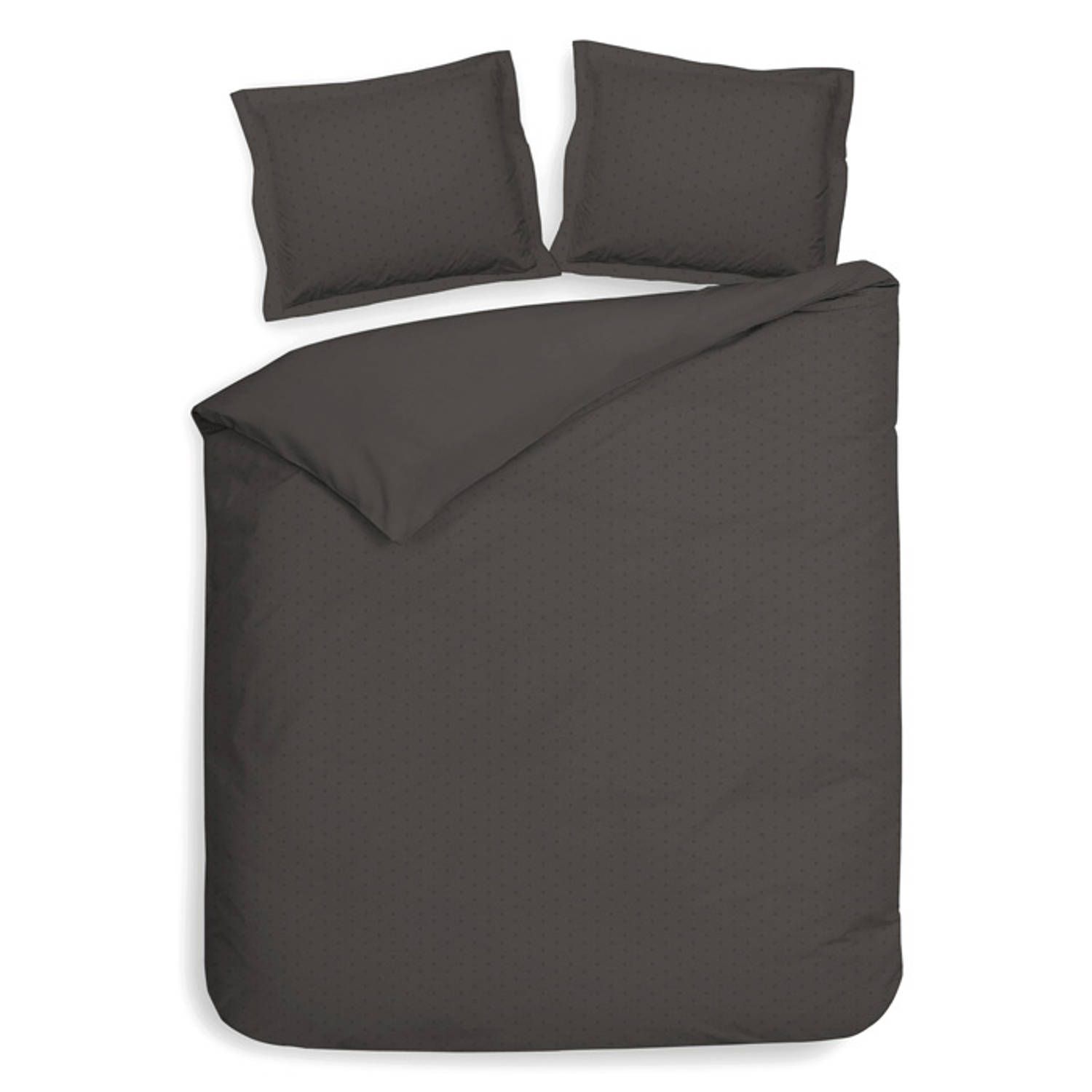 Heckett & Lane Punto - Dekbedovertrek - Eenpersoons - 140x200/220 cm - Dark Gull Grey - Grijs