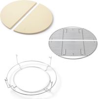 YAKINIKU Pro Set - LARGE - 19 inch - Multilevel Lift + 2x Halve Maan Rooster + 2x Hitteschild - Diameter 48 cm - 6,4 kg - Kamado Accessoire