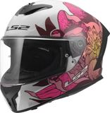 LS2 FF820 Rapid III Poppies Helm - Wit/felroze - Maat XS