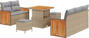 vidaXL Tuinbank Set Beige en Lichtgrijs