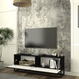 [en.casa] Tv-meubel Verpsboga lang frame 135x32x47 cm zwart