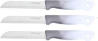 cheffinger 3 keukenmessen, 18 cm, met ergonomische handgreep - veelzijdig en gemakkelijk te onderhouden, grijs