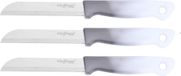 cheffinger 3 keukenmessen, 18 cm, met ergonomische handgreep - veelzijdig en gemakkelijk te onderhouden, grijs