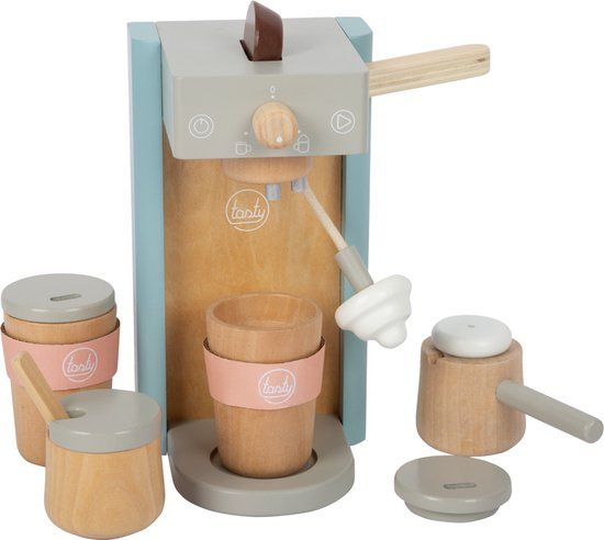 Small Foot Company - Coffee machineset - Kookgerei - Tasty - Hout - Bruin - Vanaf 3 jaar