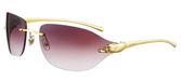 Cartier Panthère De Cartier Ct0068s Lunettes de soleil unisexe doré géométrique violet 73mm