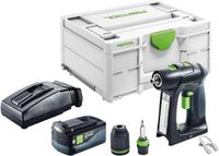 Festool C 18-Basic accuschroefboormachine 18 V 45 Nm borstelloos + 1x accu 5.0 Ah + lader + systainer