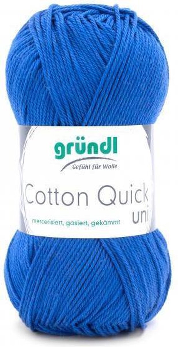 Gründl Wolle 865-89 Cotton Quick uni royalblauw 10x50gr