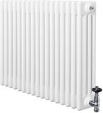 MonsterShop Monster Group BV Traditionele 4-kolom radiator - wit - 600x785 mm - thermostaatkraan