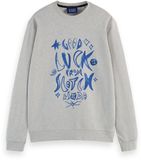 Scotch & Soda Sweat en jean délavé à imprimé