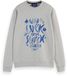 Scotch & Soda Sweat en jean délavé à imprimé