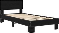 vidaXL Bedframe met Hoofdeinde Zwart eiken 80 x 200 cm Bewerkt hout