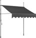 Happiq Auvent Rétractable Manuel Fioren - Auvent Solaire - Pare-soleil extérieur sans vis pour porte de patio et fenêtre - Pare-soleil réglable en hauteur sous un avant-toit - 350 x 120 cm - Noir