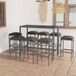 Maison Exclusive Ensemble de bar de jardin, 9 pièces, avec coussins, en polyrotin, gris