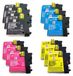 Brother Cartouches d'encre LC-985, pack de 12, Noir/Cyan/Magenta/Jaune