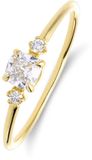 Lucardi Dames 14 karaat geelgouden ring met labgrown diamant 0,415ct