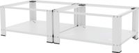 ML-Design dubbele wasmachine onderbouw met 2 legplanken wit 128x54 cm staal max 2x150 kg