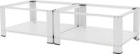 ML-Design dubbele wasmachine onderbouw met 2 legplanken wit 128x54 cm staal max 2x150 kg