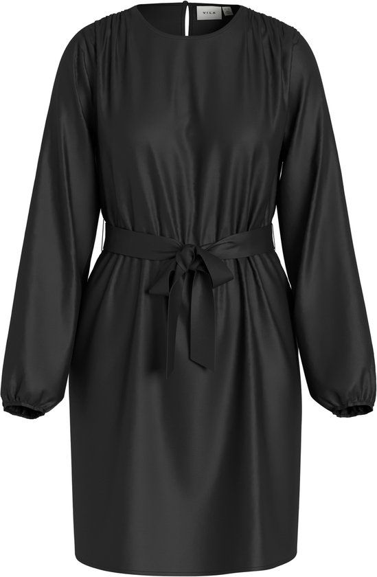 VILA Vienna Ravenna L/S O-Neck Dress NOOS Dames Mini jurken Zwart 44