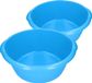 Hega Hogar Voordeel set multifunctionele kunststof ronde afwas teiltjes blauw in 2-formaten - 15 en 25 liter inhoud
