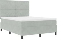 vidaXL LED Boxspringbed met Matras Lichtgrijs 160 x 200 cm Fluweel