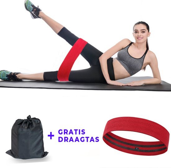 siston Weerstandsbanden - Rood - Met Draagtas - Bootybands - Weerstandsband - Fitness elastiek - Resistance band - Fitnessband - Levenslange garantie