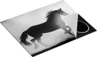 Chefcare Inductie Beschermer Silhouet van een Paard - Zwart Wit - 65x52 cm