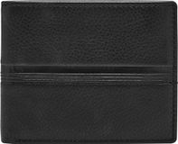 FOSSIL Roger Bifold With Flip ID Portemonnee Zwart Leer Heren